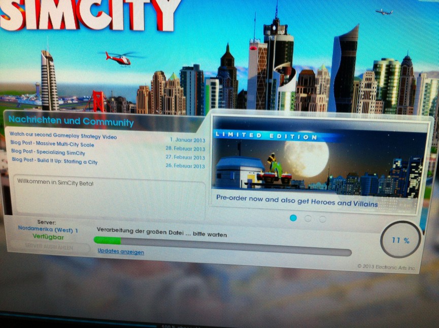 Sim City Beta Loading Screen